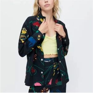 BDG Stella Embroidered Shirt Jacket small